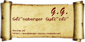 Günsberger Győző névjegykártya